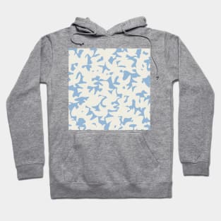 Modern Birds / Vintage Cut Outs on Airy Blue Hoodie